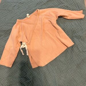 Quincy Mae 100% Organic Cotton Long Sleeve Side Tie Shirt Top